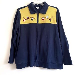 Breckenridge Woman’s Sea Breeze Sail Navy Zippered top NWT